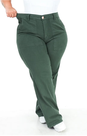 CALÇA FEMININA - WIDE LEG VERDE