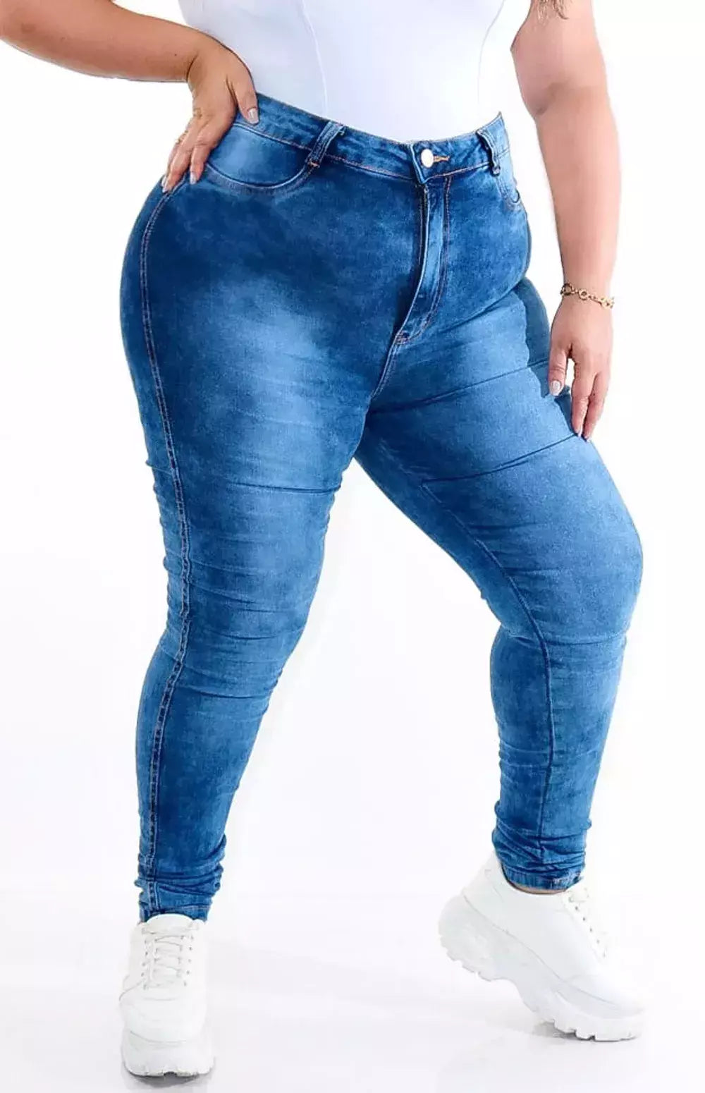 Calça Jeans Plus Size - Básica UP Mármore