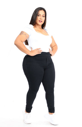 CALÇA JEANS PLUS SIZE - EXTREME POWER COMFY PRETA