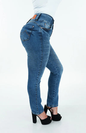 CALÇA JEANS FEMININA - RETA CHAPA BARRIGA