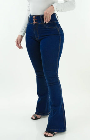 CALÇA JEANS FEMININA - FLARE TRIMODELADORA BLUE