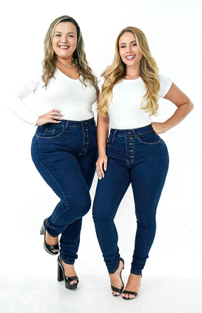 CALÇA JEANS FEMININA -SKINNY MAX BOTÕES