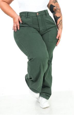 CALÇA FEMININA - WIDE LEG VERDE