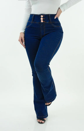 CALÇA JEANS FEMININA - FLARE TRIMODELADORA BLUE