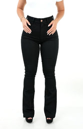 Calça Jeans Feminina - Flare Preta Intense
