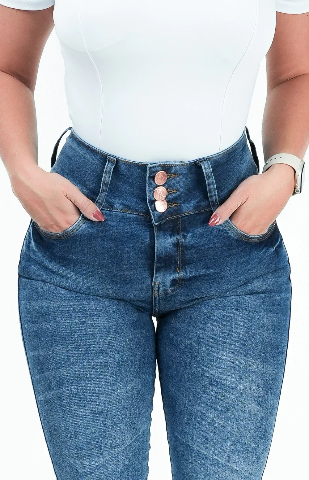 CALÇA JEANS FEMININA - RETA CHAPA BARRIGA