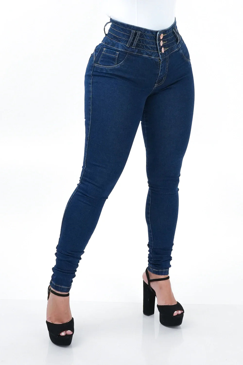 CALÇA JEANS FEMININA - CINTURA ELÁSTICA SLIM