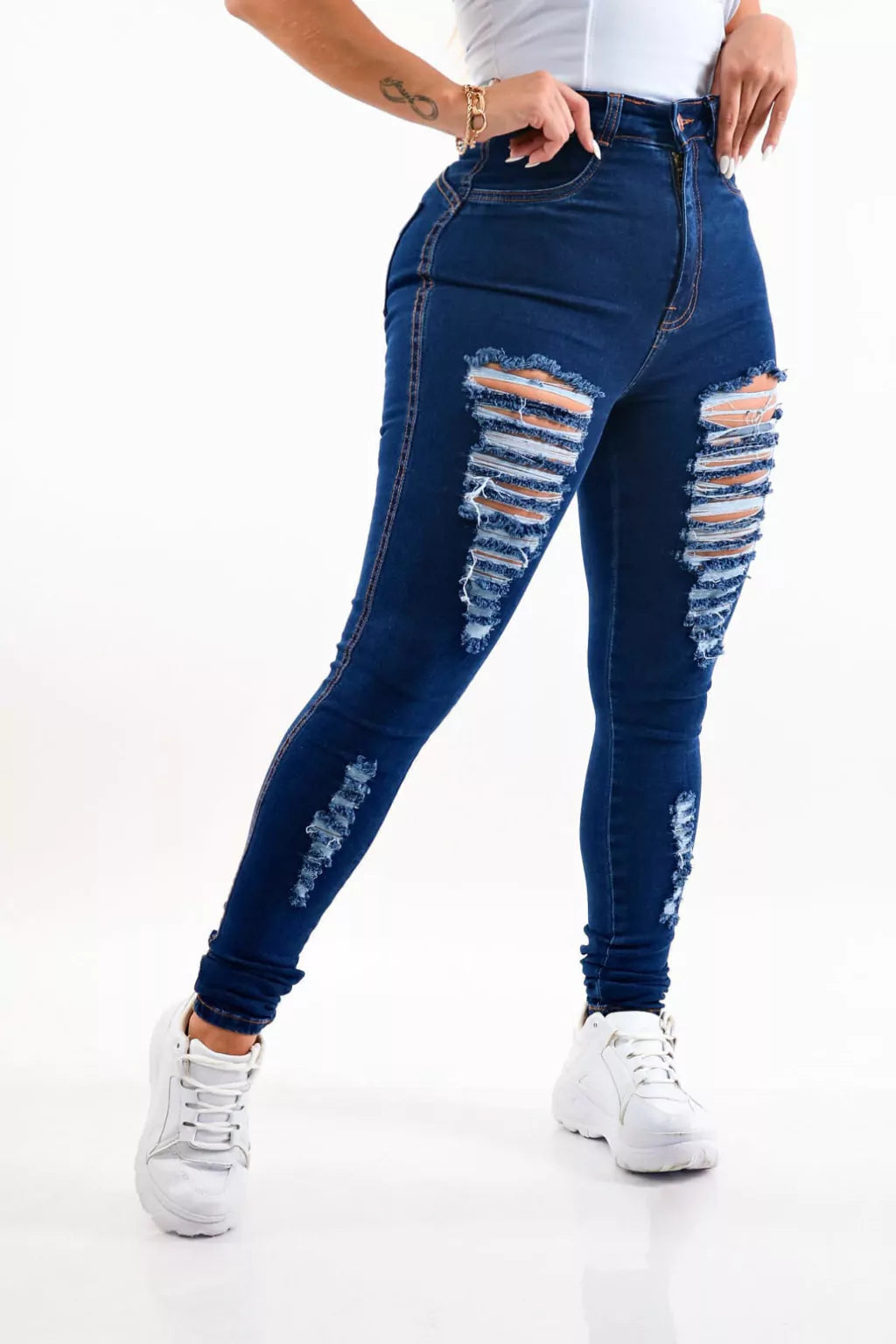 Calça Jeans Feminina - Destroyed Lazulli