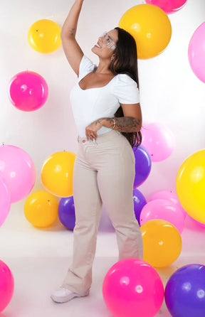 CALÇA FEMININA - WIDE LEG NUDE CHIC