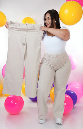 CALÇA FEMININA - WIDE LEG NUDE CHIC
