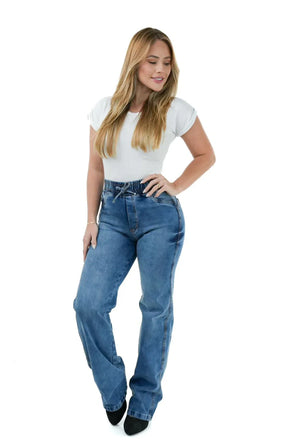 CALÇA JEANS FEMININA - WIDE LEG CINTURA ELÁSTICA MALDIVAS