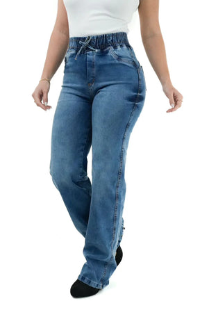 CALÇA JEANS FEMININA - WIDE LEG CINTURA ELÁSTICA MALDIVAS