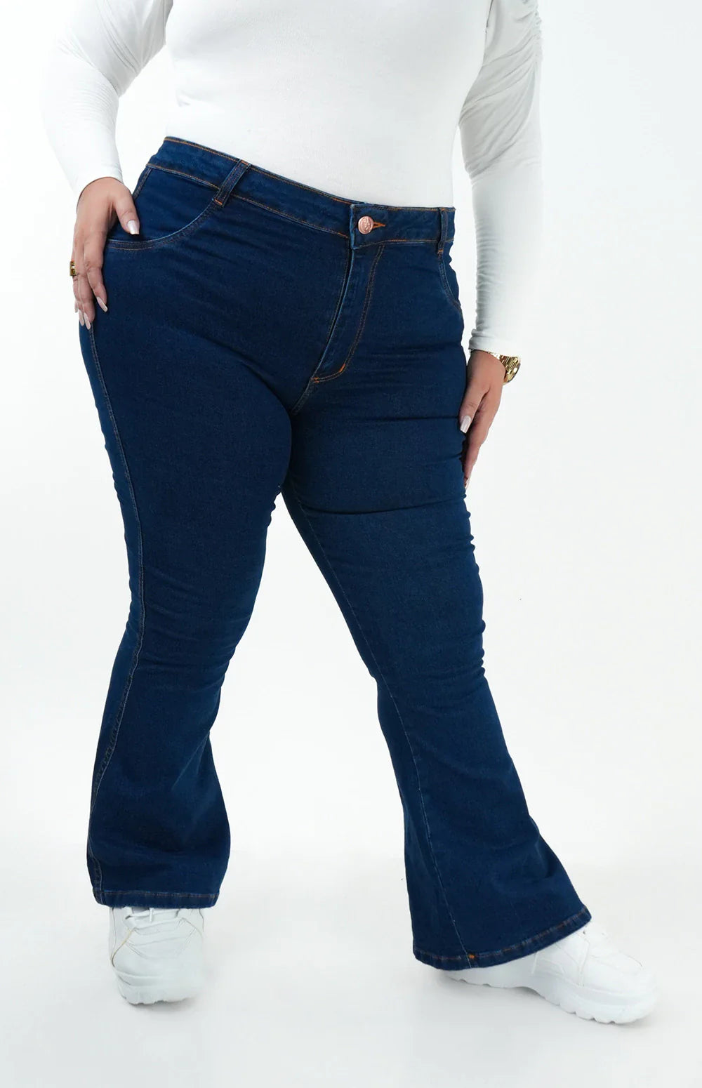 CALÇA JEANS FLARE PARA BAIXINHAS PLUS SIZE - ESSENCIAL
