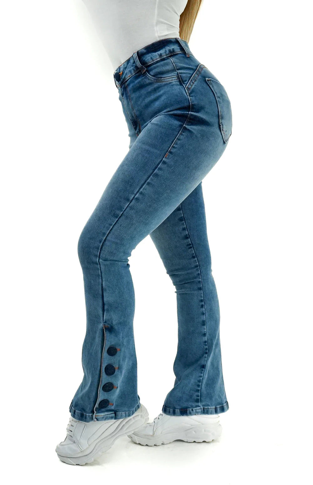 CALÇA JEANS PARA BAIXINHAS - FLARE LAZULLI BOTÕES FORRADOS