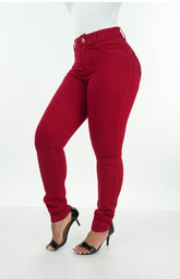 CALÇA JEANS FEMININA - SKINNY VERMELHO INTENSO