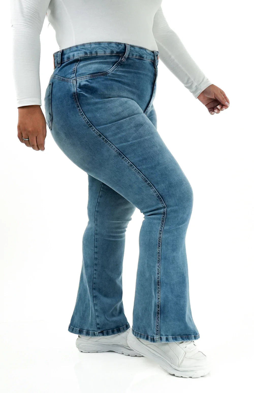 CALÇA JEANS PLUS SIZE - FLARE PARA BAIXINHAS AZURE