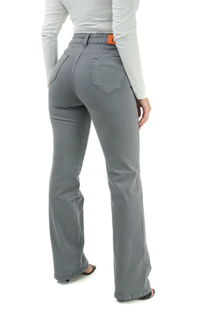 CALÇA JEANS FEMININA - RETA CINZA