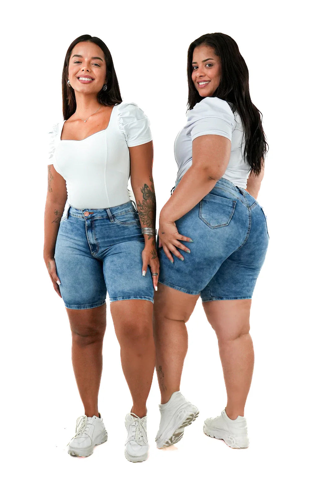 SHORTS JEANS MEIA COXA - MARMORIZADO