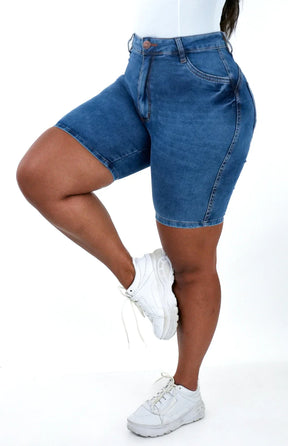 SHORTS JEANS MEIA COXA - LAZULLI
