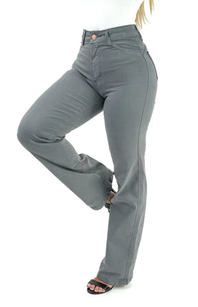 CALÇA JEANS FEMININA - RETA CINZA