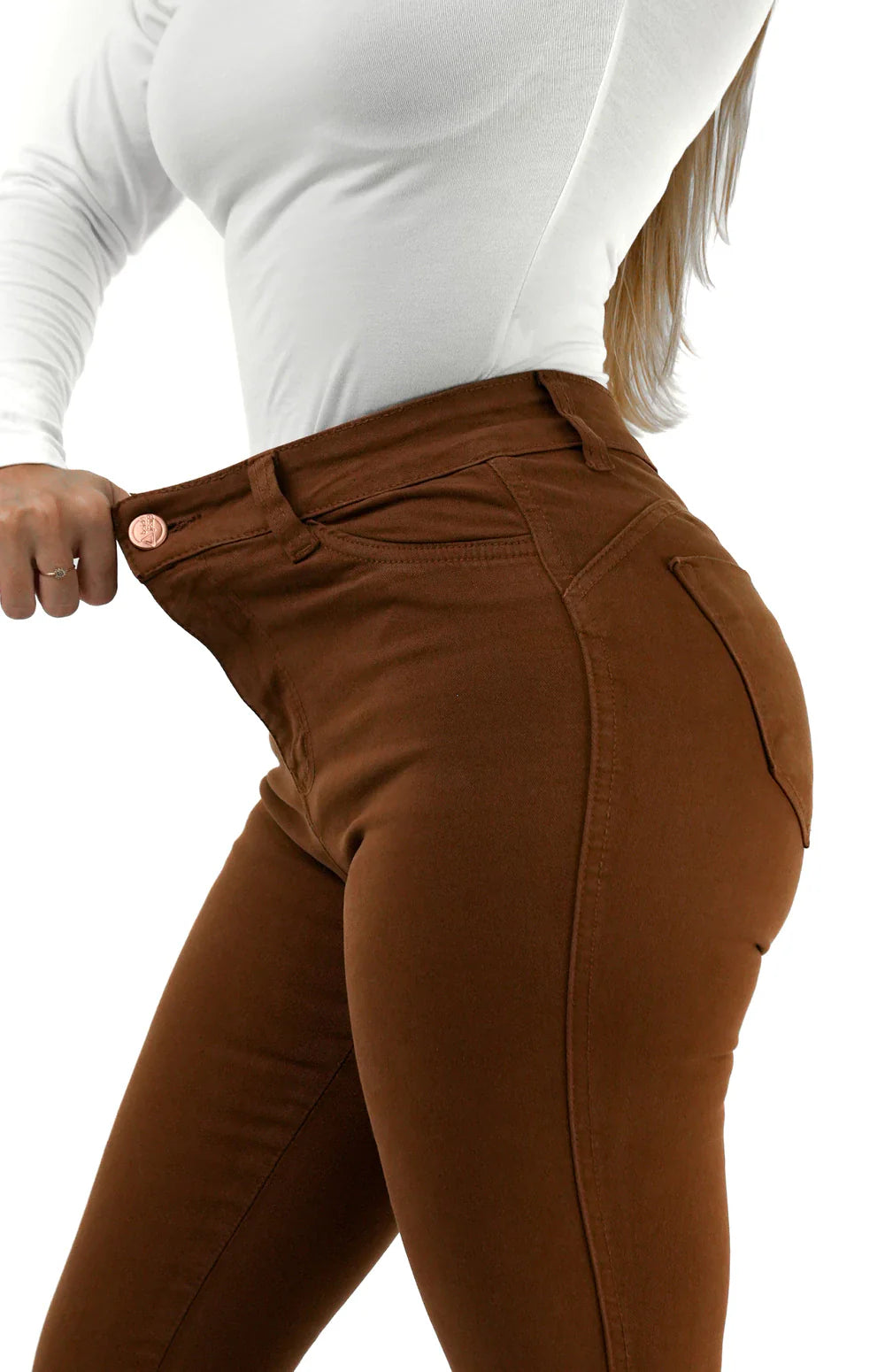 CALÇA JEANS FEMININA - SKINNY MARROM