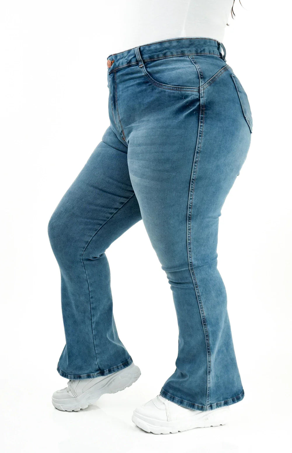 CALÇA JEANS PLUS SIZE - FLARE PARA BAIXINHAS AZURE