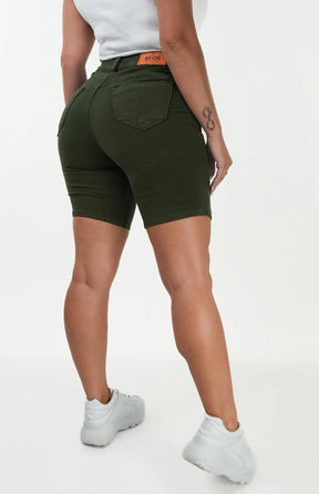 SHORTS JEANS MEIA COXA - VERDE MILITAR