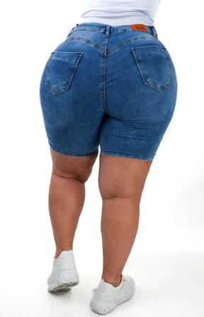 SHORTS JEANS MEIA COXA - LAZULLI