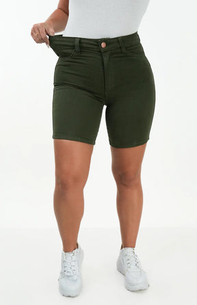 SHORTS JEANS MEIA COXA - VERDE MILITAR