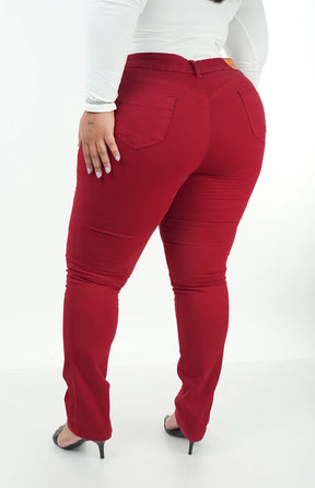 CALÇA JEANS FEMININA - SKINNY VERMELHO INTENSO