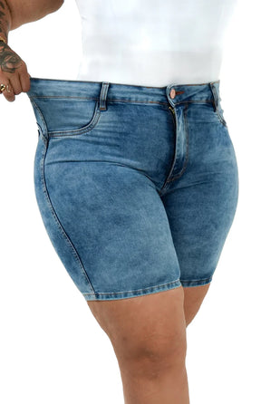 SHORTS JEANS MEIA COXA - MARMORIZADO