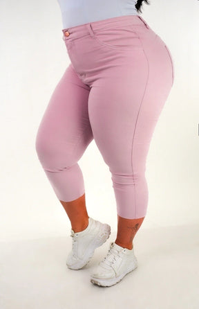 CALÇA JEANS FEMININA - CAPRI ROSA BEBÊ