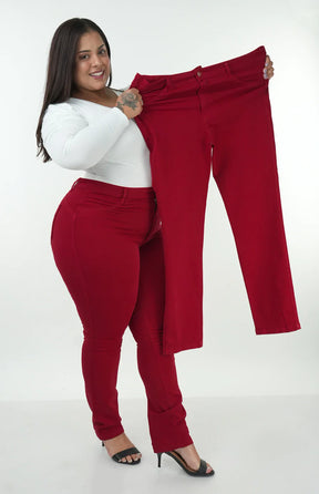 CALÇA JEANS FEMININA - SKINNY VERMELHO INTENSO