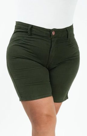 SHORTS JEANS MEIA COXA - VERDE MILITAR