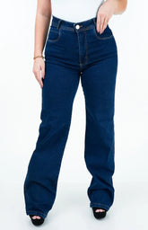 CALÇA JEANS FEMININA - WIDE LEG COM ELASTANO