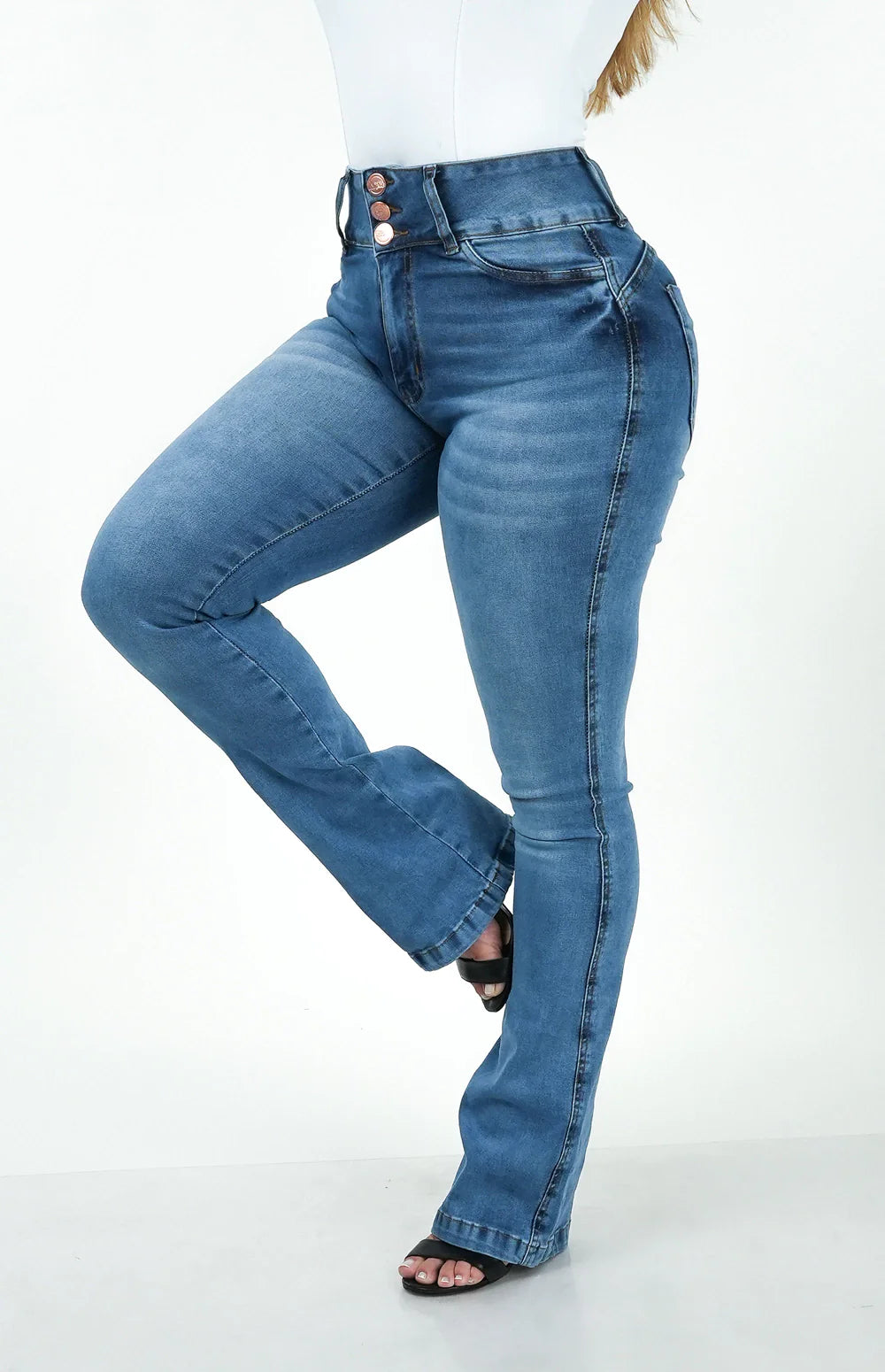 CALÇA JEANS FEMININA - FLARE TRIMODELADORA