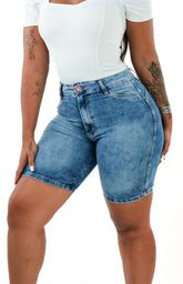 SHORTS JEANS MEIA COXA - MARMORIZADO