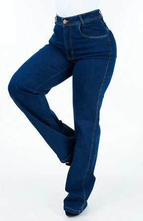 CALÇA JEANS FEMININA - WIDE LEG COM ELASTANO