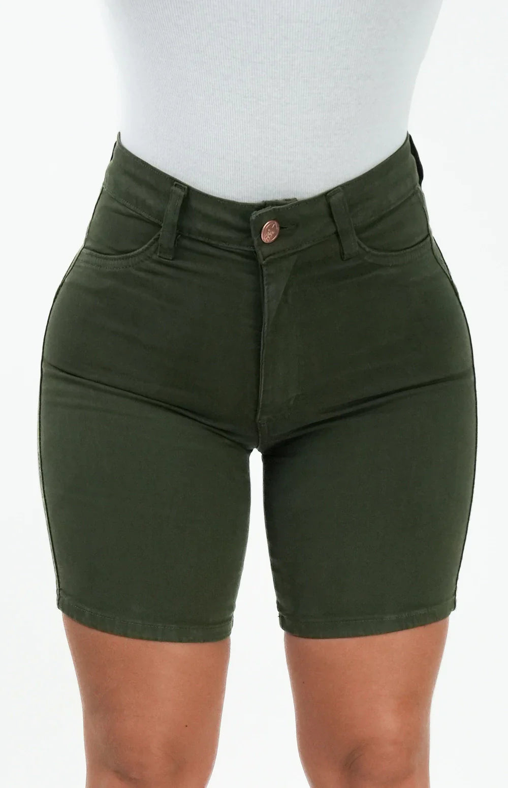 SHORTS JEANS MEIA COXA - VERDE MILITAR