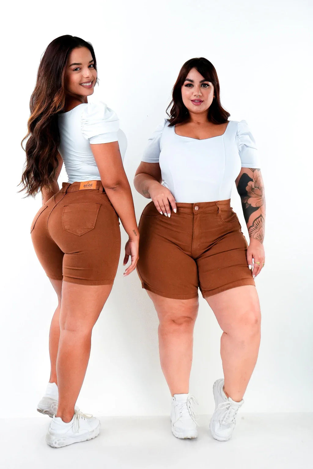 SHORTS JEANS MEIA COXA - TERRACOTA