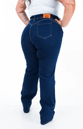 CALÇA JEANS FEMININA - WIDE LEG COM ELASTANO