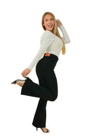 CALÇA JEANS PARA BAIXINHAS - FLARE PRETA INTENSE