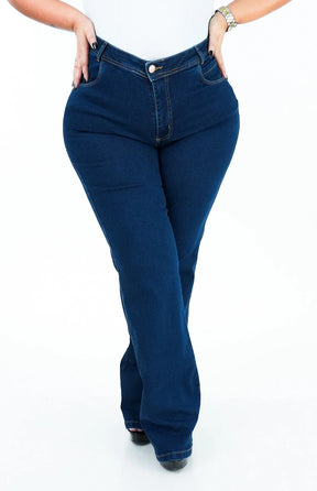 CALÇA JEANS FEMININA - WIDE LEG COM ELASTANO