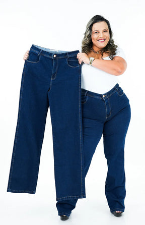 CALÇA JEANS FEMININA - WIDE LEG COM ELASTANO