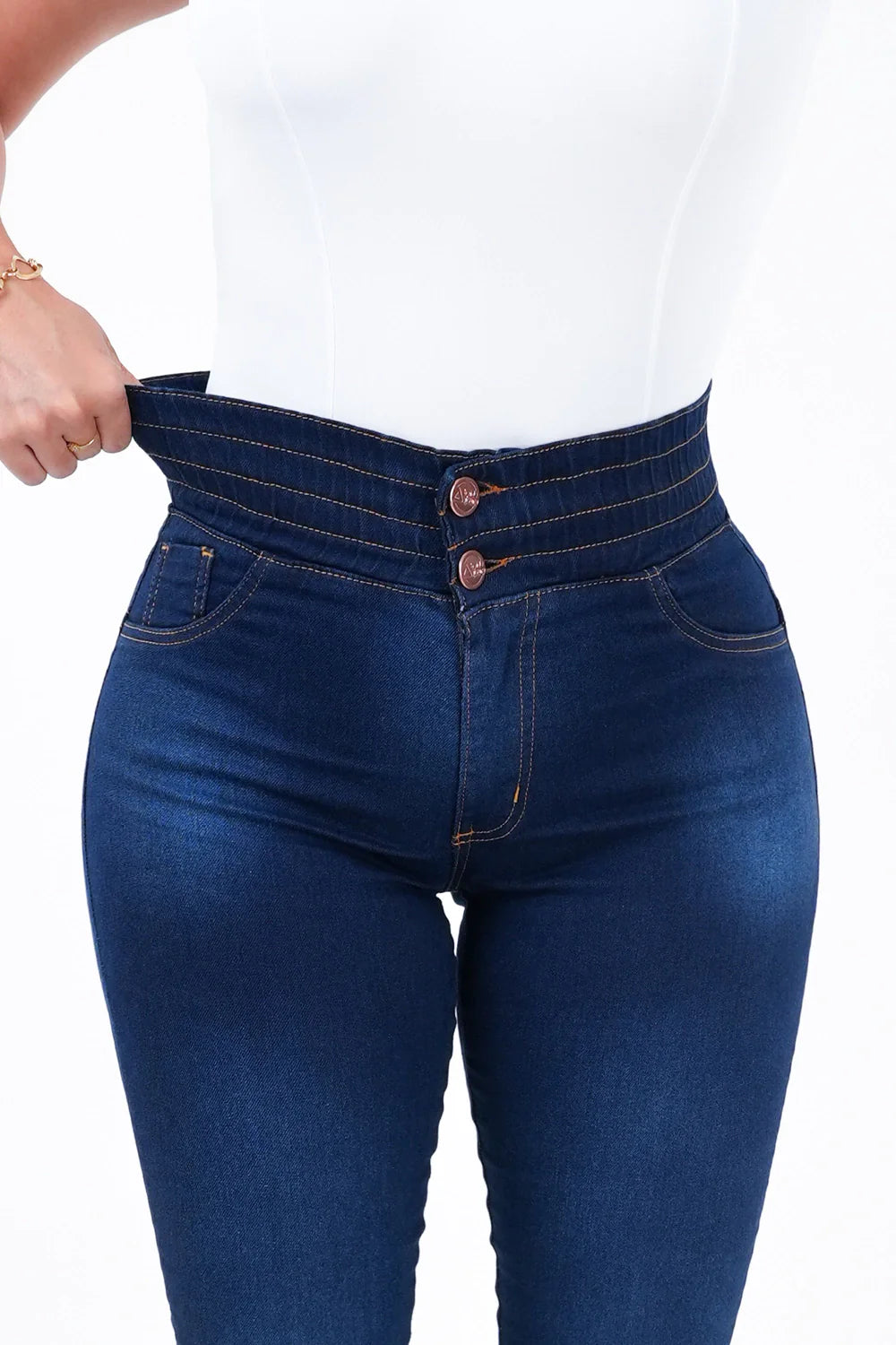 CALÇA JEANS FEMININA - FLARE CINTURA ELÁSTICA