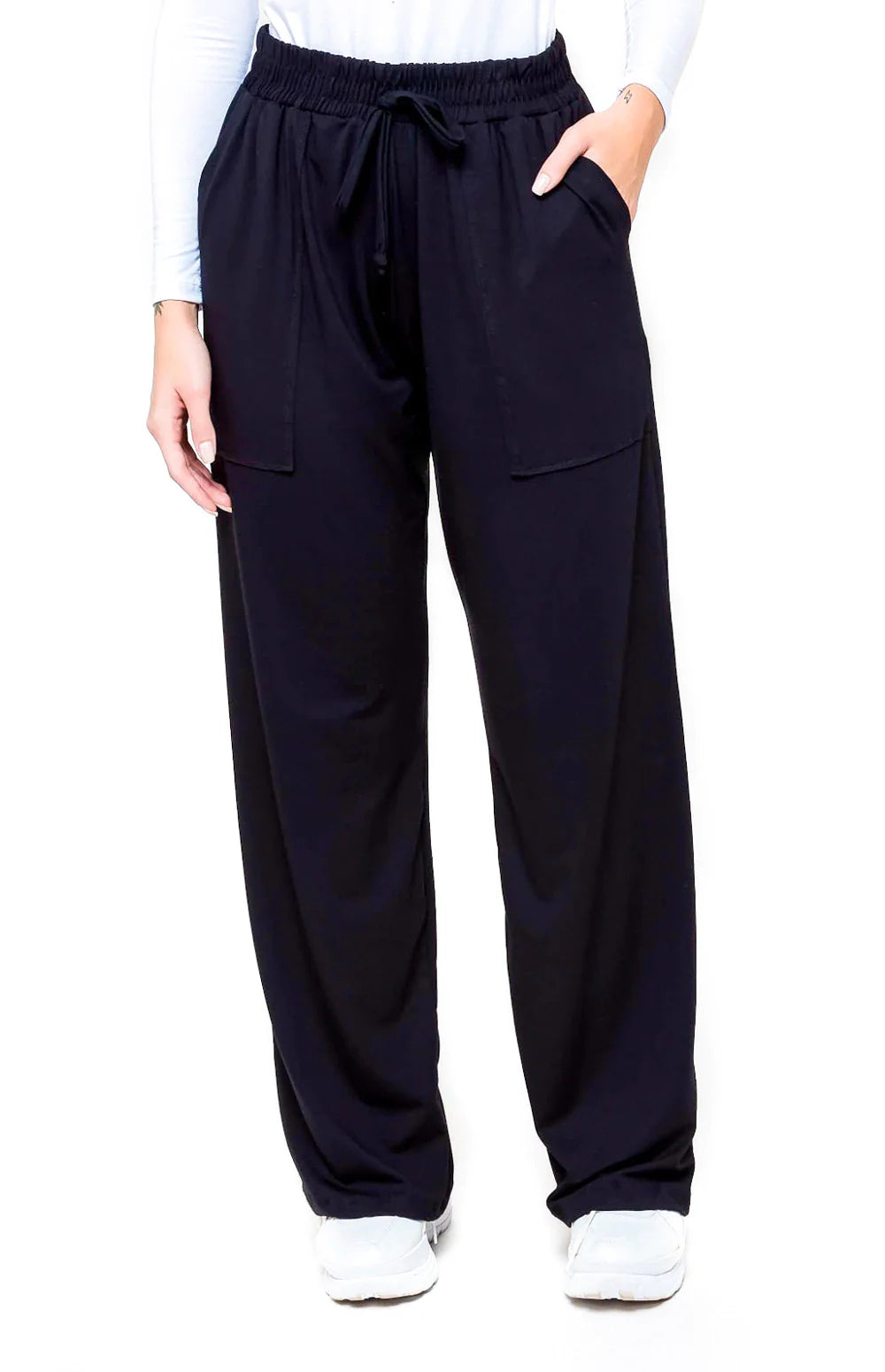 CALÇA PANTALONA PRETA - CAIMENTO SOLTINHO