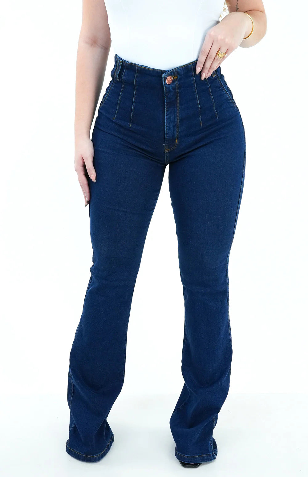 CALÇA JEANS FEMININA - FLARE HIPER MODELADORA CURVES