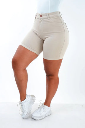 SHORTS JEANS MEIA COXA - NUDE CHIC
