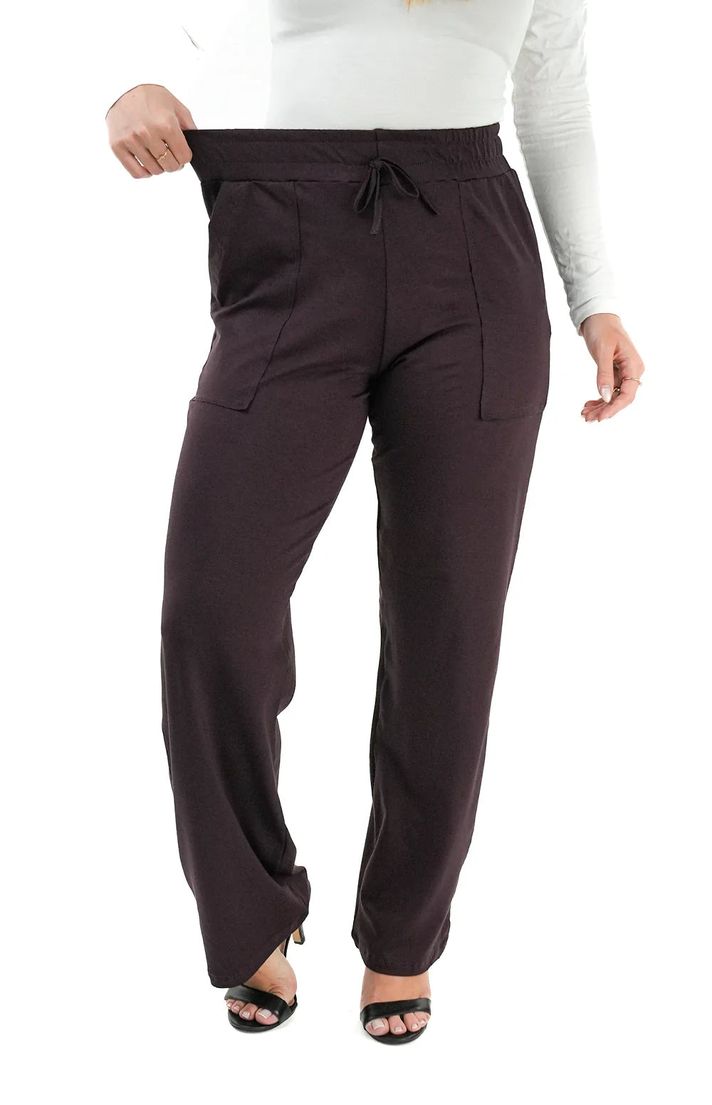 CALÇA PANTALONA MARROM CHOCOLATE - CAIMENTO SOLTINHO