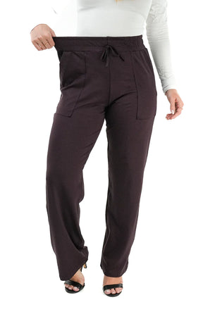 CALÇA PANTALONA MARROM CHOCOLATE - CAIMENTO SOLTINHO